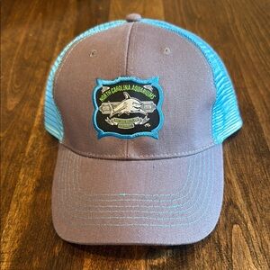 Gray and Blue North Carolina Aquariums Cap